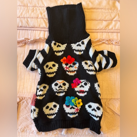 Handmade Day of the Dead Dog Sweater 💀🐶
